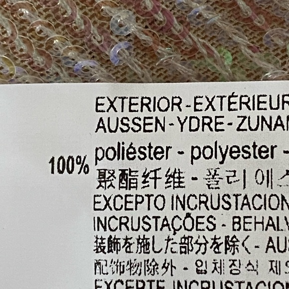 NWT. Zara Cream/Pink Sequinned Crop Top. Size M. - Picture 11 of 13